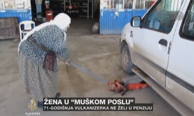 Stara baka mijenja gume