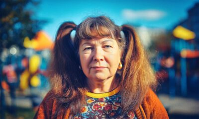 Starija žena s kečkama.