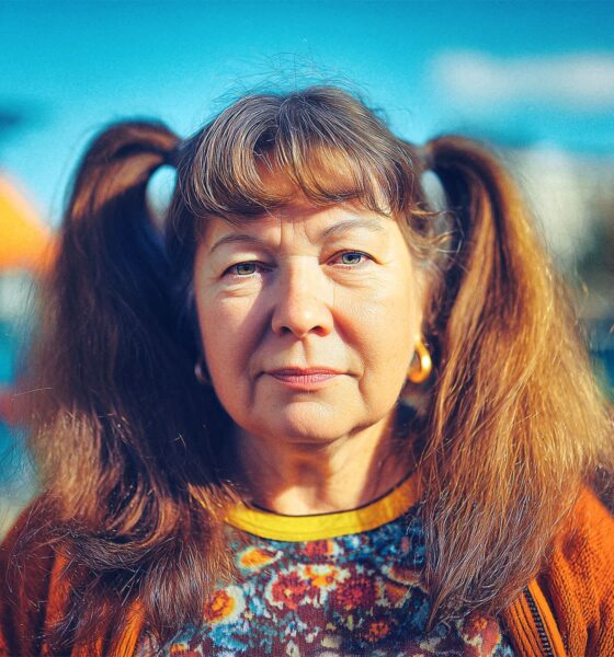 Starija žena s kečkama.