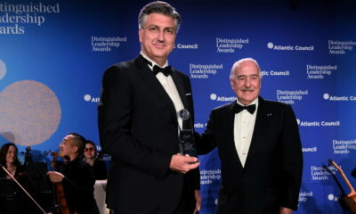 Hrvatski premijer Andrej Plenković u Washingtonu prima nagradu za izuzetno vodstvo koju dodjeljuje Atlantsko vijeće.