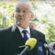 Milivoj Špika , predsjednik Bloka umirovljenici zajedno, drži tiskovnu konferenciju na Zrinjevcu.