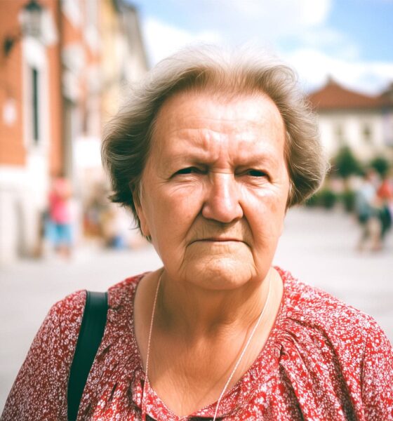 Umirovljenica na središnjem varaždinskom trgu.