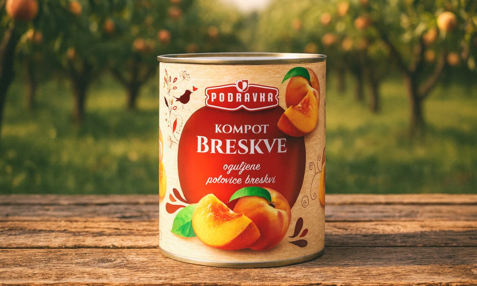 Podravkin kompot od polovice oguljenih breskvi