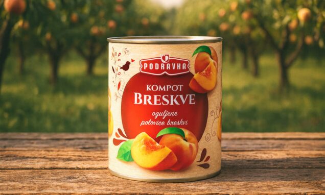 Podravkin kompot od polovice oguljenih breskvi
