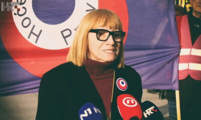 Dragica Trumbetaš na prosvjedu umirovljenika u Zagrebu.