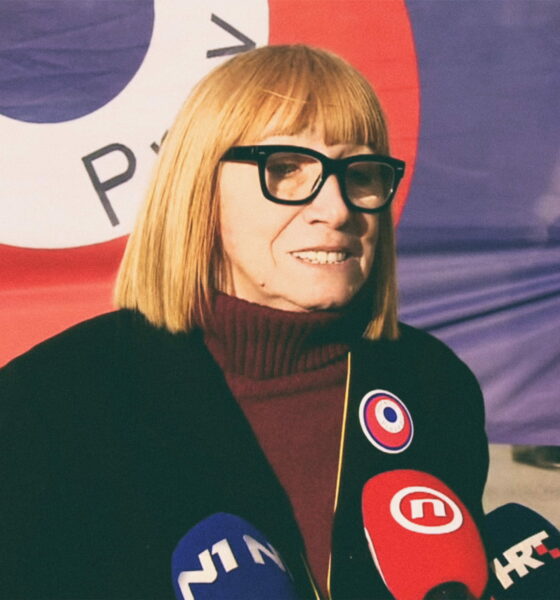 Dragica Trumbetaš na prosvjedu umirovljenika u Zagrebu.
