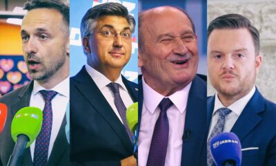 Ministar mirovnskog sustava Marin Piletić, premijer Andrej Plenković, šef HSU-a Veselko Gabričević i ministar financija Marko Primorac.