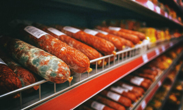 Pokvarene kobasice na policama trgovačkog lanca.