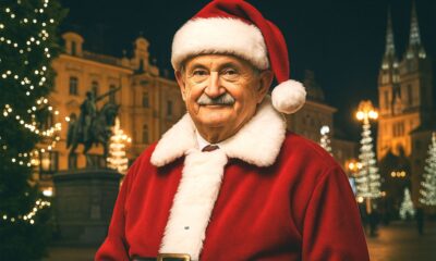 Djed Božićnjak na središnjem zagrebačko trgu.