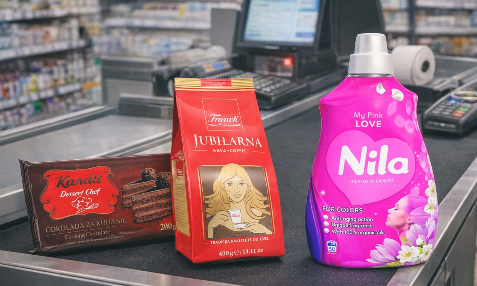 Nila, Franck kava i Kandit čokolada.