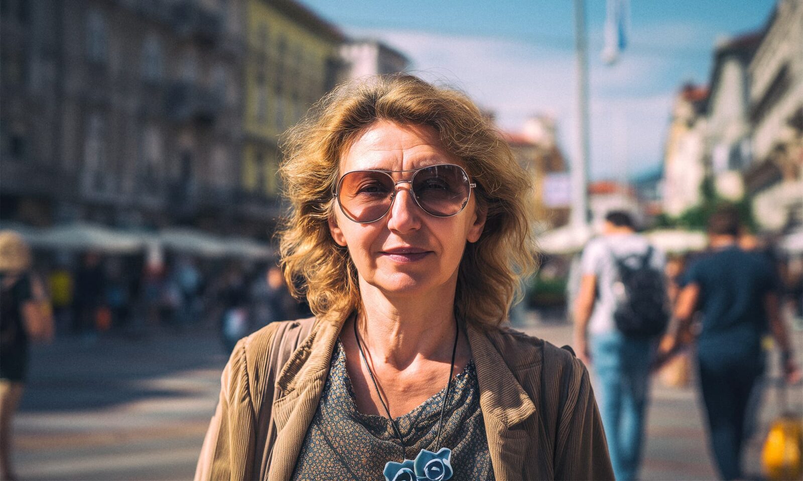 Moderno odjevena žena na riječkom Korzu.