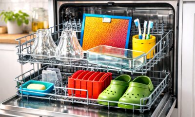 Perilica posuđa krcata neobičnim stvarima.