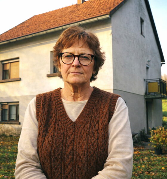 Žena pred obiteljskom kućom u Zagorju.