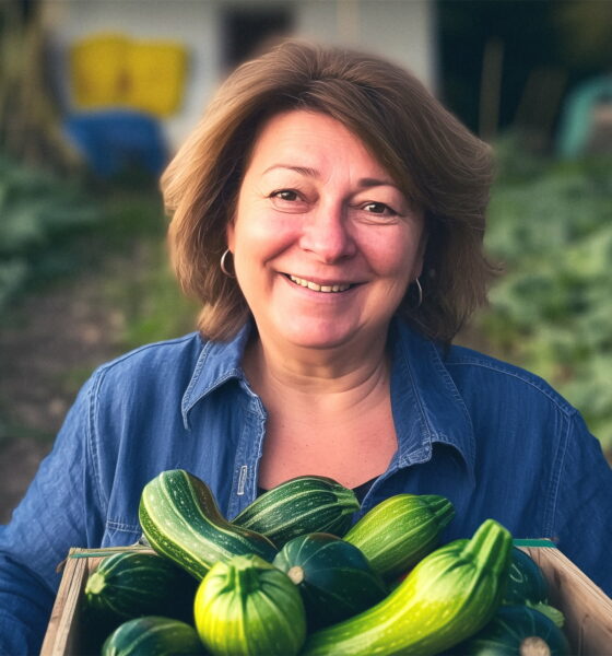 Umirovljenica Nada u vrtu drži gajbu tikvica.