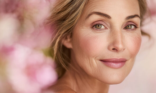 Zrela žena moderno našminkana.