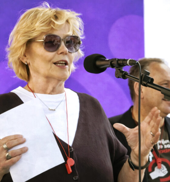 Višnja Stanišić na prosvjedu u Zagrebu.