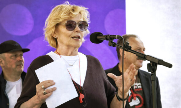 Višnja Stanišić na prosvjedu u Zagrebu.