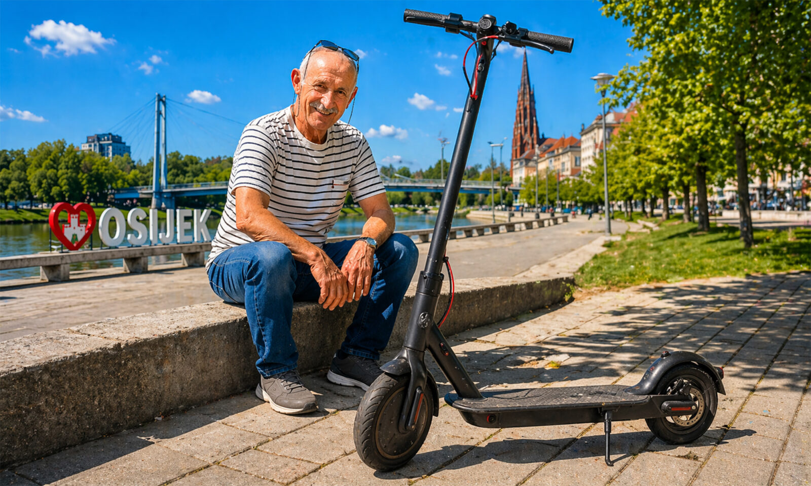 Stariji muškarac, vozač romobila u Osijeku.