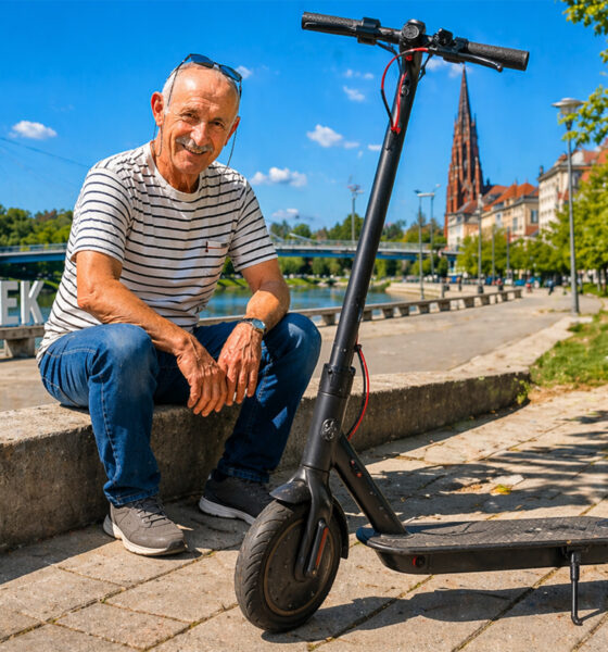 Stariji muškarac, vozač romobila u Osijeku.