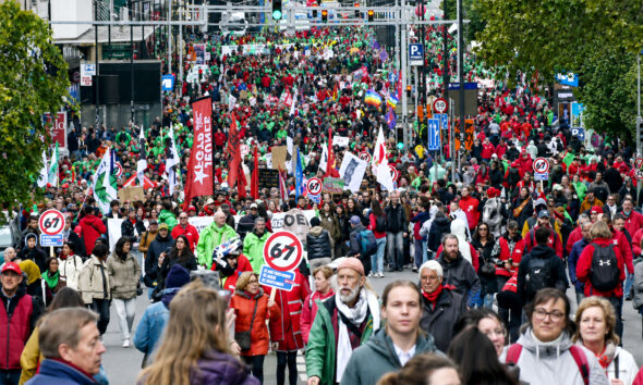 Prosvjed umirovljenika i radnika u Bruxellesu je paralizirao promet.