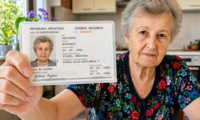 Starija žena pokazuje staru osobnu iskaznicu koja je 3. kolovoza 2026. prestala vrijediti.