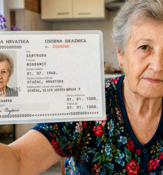 Starija žena pokazuje staru osobnu iskaznicu koja je 3. kolovoza 2026. prestala vrijediti.