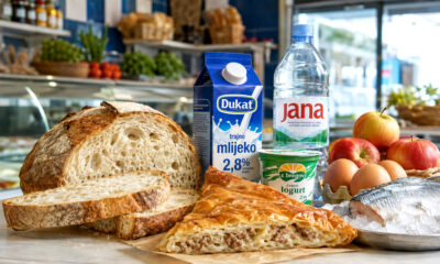 Kruh, burek, mlijeko, jogurt, voda, jaja, jabuke i svježa riba u hrvatskoj trgovini ilustriraju različite stope PDV-a.
